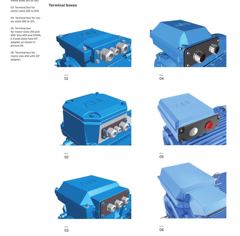 ABB Totally enclosed flameproof Ex de motor with cast
iron frame M3KP